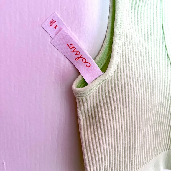 Colsie Women's Scoop Neck Ribbed Green Bralette size M - Picture 5 of 7